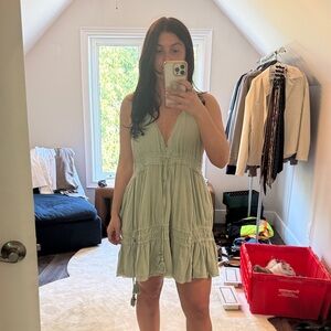 Free People Light Green Mini Dress